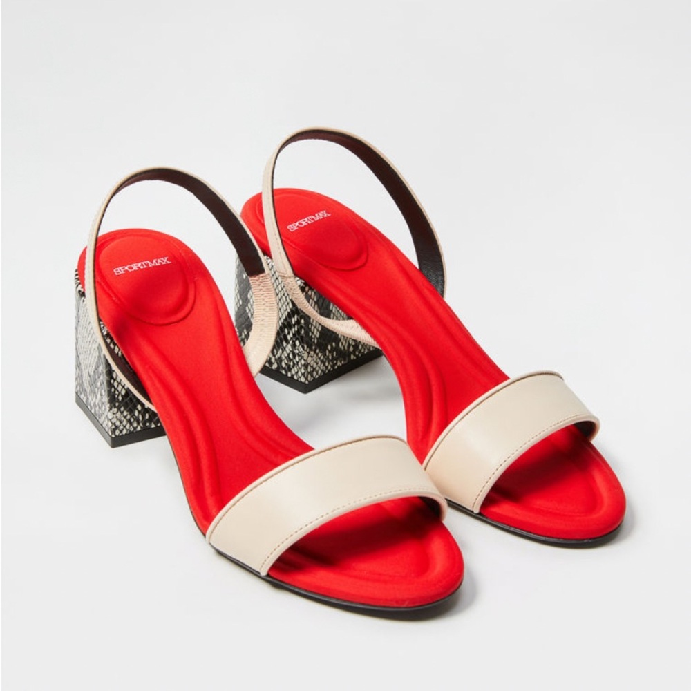 SPORTMAX - Snakeskin Leather Block Heels
